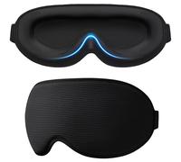 Gritin 100% Blackout Sleep Mask for Women & Men-Zero Eye Pressure Eye Mask for Sleeping, 3D Cutout Eye Movement, Ultra Soft & Comfortable Blindfold for Sleep/Travel Essentials-EarPlugs Included