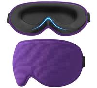 Gritin 100% Blackout Sleep Mask for Women & Men-Zero Eye Pressure Eye Mask for Sleeping, 3D Cutout Eye Movement, Ultra Comfortable Blindfold for Sleep/Travel Essentials-EarPlugs Included-Dark Purple