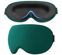 Gritin 100% Blackout Sleep Mask for Women & Men-Zero Eye Pressure Eye Mask for Sleeping, 3D Cutout Eye Movement, Ultra Comfortable Blindfold for Sleep/Travel Essentials-EarPlugs Included-Dark Cyan