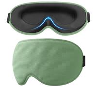 Gritin 100% Blackout Sleep Mask for Women & Men-Zero Eye Pressure Eye Mask for Sleeping, 3D Cutout Eye Movement, Ultra Comfortable Blindfold for Sleep/Travel Essentials-EarPlugs Included-Cyan