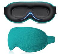 Gritin 100% Blackout Sleep Masks for Women & Men - Zero Pressure Sleeping Eye Mask- Ergonomic Design 3D Cutout Eye Movement Friendly, Ultra Soft & Comfortable for Nap/Travel Essentials- Dark Cyan