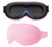 Gritin 100% Blackout Sleep Masks for Women & Men - Zero Pressure Sleeping Eye Mask- Ergonomic Design 3D Cutout Eye Movement Friendly, Ultra Soft & Comfortable for Nap/Travel Essentials-Pink