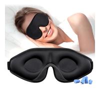 Gritin 100% Blackout Sleep Masks for Women & Men - Zero Pressure Sleeping Mask- Ergonomic Design 3D Cutout Eye Movement Friendly, Ultra Soft & Comfortable for Nap/Travel Essentials