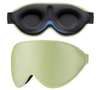 Gritin 100% Light Blocking Sleep Masks for Men & Women-Zero Eye Pressure Mask for Sleeping-3D Ergonomic Design Eye Movement Friendly, Comfortable Blindfold for Nap/Travel Essentials-Light Green