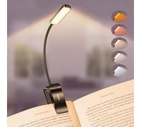Gritin 2026 Gen 2 Book Light for Reading- 30 Eye Caring Full Spectrum LED, 5 Colors & 5 Brightness, Adjustable Wide/Narrow Beam, Upgrade 1500mAh Long-Lasting Rechargeable Clip on Light for Book Lovers