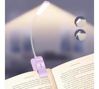 Gritin 2026 Gen 2 Book Light for Reading-30 Eye Caring Full Spectrum LED | 5 Colors & 5 Brightness, Adjustable Wide/Narrow Beam,Upgrade 1500mAh Long-Lasting Rechargeable Clip on Light-Light Purple