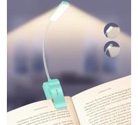 Gritin 2026 Gen 2 Book Light for Reading- 30 Eye Caring Full Spectrum LED, 5 Colors & 5 Brightness, Adjustable Wide/Narrow Beam, Upgrade 1500mAh Long-Lasting Rechargeable Lamp Clip-Blue