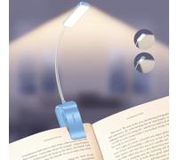 Gritin 2026 Gen 2 Book Light for Reading-30 Eye Caring Full Spectrum LED | 5 Colors & 5 Brightness,Adjustable Wide/Narrow Beam,Upgrade 1500mAh Long-Lasting Rechargeable Clip on Light-Distant Peak Blue