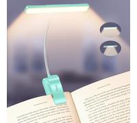 Gritin 2026 Gen 2 Book Light for Reading- 32 Eye Caring Full Spectrum LED,5 Colors & 5 Brightness,Adjustable Wide/Narrow Beam,Upgrade 1500mAh Long-Lasting Rechargeable Clip on Light-Blue