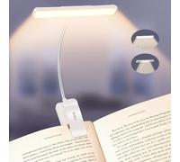 Gritin 2026 Gen 2 Book Light for Reading- 32 Eye Caring Full Spectrum LED,5 Colors & 5 Brightness,Adjustable Wide/Narrow Beam,Upgrade 1500mAh Long-Lasting Rechargeable Clip on Light-White