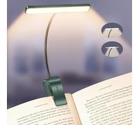 Gritin 2026 Gen 2 Book Light for Reading- 32 Eye Caring Full Spectrum LED,5 Colors & 5 Brightness,Adjustable Wide/Narrow Beam,Upgrade 1500mAh Long-Lasting Rechargeable Clip on Light-Forest Green
