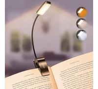 Gritin 9 LED Clip on Book Light, 3 Eye-Protecting Modes Flexible Reading Book Lamp Rechargeable, Long Battery Life,4-Level Power Indicator