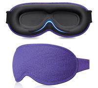 Gritin Blackout Sleep Masks for Women & Men - Zero Eye Pressure Sleeping Mask- Ergonomic Design 3D Cutout Eye Movement and Eyelash Friendly,Soft & Comfortable Blindfold for Sleeping-Deep Purple