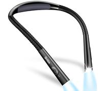 Gritin Book Light, Rechargeable Neck Light for Reading - 4-Color&5-Brightness,Bendable Arms,30-min Timer,80+ Hrs Runtime,Neck Curve Fit Ergonomic Design, Comfortable for Reading-Black