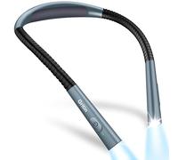 Gritin Book Light, Rechargeable Neck Light for Reading - 4-Color&5-Brightness,Bendable Arms,30-min Timer,80+ Hrs Runtime,Neck Curve Fit Ergonomic Design, Comfortable for Reading-Sea Blue
