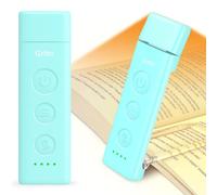 Gritin Book Light Rechargeable, Reading Light Lamp Clip on Book for Reading | Eye Caring 3 Color Temperatures, 5 Brightness & Stepless Dimming,Long Battery Life,Flexible Portable Mini Lamp-Blue
