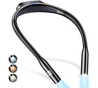 Gritin Neck Reading Light, Rechargeable Book Light for Reading in Bed at Night - Eye Caring 3 Colors,Stepless Dimming Brightness,80+ Hrs Runtime,Comfortable and Lightweight for Readers,Craft&Knitting