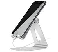 Gritin Phone Stand, Adjustable Phone Holder Stand Dock Holder - Full Aluminum Desktop Holder Stand for iPhone X 8 7 6 6s plus 5 5s 4 4s, Nintendo...