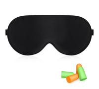 Gritin Silk Sleep Mask, Eye Mask for Sleeping, Light-Blackout Design Ultra Soft & Comfortable, 100% Natural Silk Sleeping Eye Blinder with Adjustable Strap and Ear Plug for Men&Women/Travel Essentials