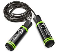 Gritin Skipping Rope, Speed Jump Rope Soft Memory Foam Handle Tangle-free Adjustable Cord&Rapid Ball Bearings Fitness Workouts Fat Burning Exercises Boxing for Adults- Length Adjuster Included.
