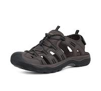 GRITION Mens Hiking Sandals Outdoor Sports Summer Beach Fisherman Water Shoes Walking Closed Toe Traveling Comfort Casual Non-Slip Athletic Waterproof Wide Adventures Sandles (11 UK / 46 EU, Brown)