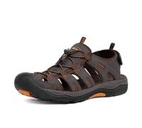 GRITION Mens Hiking Sandals Outdoor Sports Summer Beach Fisherman Water Shoes Walking Closed Toe Traveling Comfort Casual Non-Slip Athletic Waterproof Wide Adventures Sandles Brown (7 UK / 41 EU)
