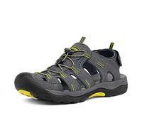 GRITION Mens Hiking Sandals Outdoor Sports Summer Beach Fisherman Water Shoes Walking Closed Toe Traveling Comfort Casual Non-Slip Athletic Waterproof Wide Adventures Sandles Grey (11 UK / 46 EU)