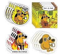 GRITKULTURE This is Fine Morale Meme Sticker Assorted 16 Pack for Cars, Trucks, Windows, Scrapbooking, Laptop in Support of Military, Tactical Fire Dog