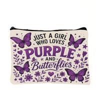 GRITOSE Purple Butterfly Makeup Bag Women Girls Cosmetic Bag Work Toiletry Bags Accessories for Nurse Mother Friend Gifts Student Travel Pouch with Zipper