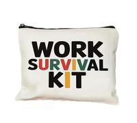 GRITOSE Work Survival Makeup Bag for Women Men Workday Toiletry Bags Accessories Stationery Storage Supplies for Family Friend Worker Small Travel Pouch Kit with Zipper