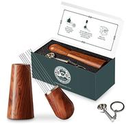 Gritty Blenders Wdt Tool Espresso - Coffee Distributor with 8 Needles, Gift for Coffee Lovers, Coffee Making Accessories for Baristas with Portafilter Keychain