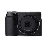 GRIV Vintage Genuine Leather Camera Case for RICOH GR IV GR4 Handmade Half-Wrap Camera Protector Cover (Black-White line)
