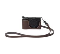 GRIV Vintage Genuine Leather Camera Case with Shoulder Strap for Ricoh GR IV/GR IV X/GR IV HDF/GR4 Handmade Half-Wrap Cover (Coffee Brown)