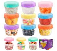 Griwuut 12 Pack 2.7 OZ - 75 ml Salad Dressing Container to Go with lids, Leakproof Mini Sauce Pots, Small Food Storage Containers for Condiment & Lunch Box