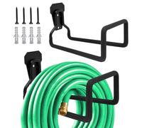 Griwuut 2 Pack Garden Hose Holder, Tough Metal Wall Mount Hose Hook Hanger, Water Hose Pipe Holder for Garden, Hose Reel Hose Hooks for Outside Yard