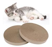 Griwuut 2 Pcs Cardboard Cat Scratcher Boards Round 9.8 inch,Diameter Replacement Scratching Pads Cardboard Cat Scratcher Bed