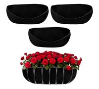 Griwuut 3Pcs 30-inch Fabric Planter Basket Liners, Felt Flower Pot Liners, Wall Trough Liners, Felt Window Box Liners & Hanging Plant Liners for Garden Wall Hanging Planters, Flowers and Vegetables