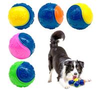 Griwuut 5-Piece Squeaky Dog Balls, Puppy Chew Toys for Playing, Training, Interaction & Boredom Relief (Random Color)