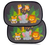 Griwuut Car Window Shades,for Baby, Car Sun Shade for Children,EVA Adsorption UV Rays/Sunlight Protection, Sun Shade for Baby with Forest Animals, Set of 2