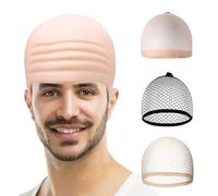 Griwuut Pack of 4 Latex Wig Caps, Latex Bald Cap, Thickened Bald Cap for Halloween Carnival Costumes Children Adults