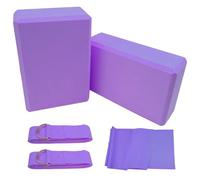Griwuut Yoga Blocks Set of 2 with Strap, Lightweight EVA Foam Brick Yoga Pilates Blocks, Anti-Slip Brick for Stretching, Meditation, and Deep Flexible Poses