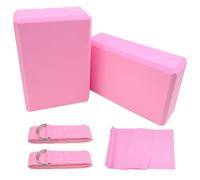 Griwuut Yoga Blocks Set of 2 with Strap, Lightweight EVA Foam Brick Yoga Pilates Blocks, Anti-Slip Brick for Stretching, Meditation, and Deep Flexible Poses