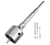 GRIXLEN 2.5 inch / 65mm Concrete Hole Saw with SDS Plus Shank Connecting Rod, 6.3mm Tungsten Carbide Tip for Concrete, Cement, Brick Wall