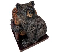 Grizzly Bear 4 Drink Coaster Set - Guardian of The Coasters Holder - Rustic Cabin Kodiak Brown Bear Figure Décor for Cabin, Lodge and Home