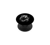 Grizzly Bear Blowing Wishes Funny Dandelion Distressed PopSockets Adhesive PopGrip