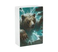 Grizzly Bear Breaking Through Wall Funny Cigarette Case Stylish Cigarettes Holder Box Ideal Gifts for Men Women Smoker
