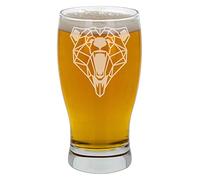 Grizzly Bear Engraved Pint Beer Glass Etched Grizzly Bear Drinkware Gift for Grizzly Bear Lovers Birthday Gift for Him & Her Animal Lover Gifts Engraved Grizzly Bear Glass Bear Beer Cider Pint Glass