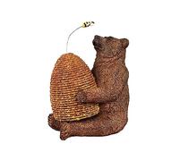 Grizzly Bear Holding Beehive with Bee Ornament Resin Figurine Statue Gift Home Shelf Decoration