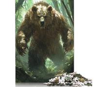Grizzly Bear in Forest Puzzle 1000 Piece Adult Jigsaw Puzzle Wood Puzzles For Family Fun & Game Night 1000pcs (75x50cm)