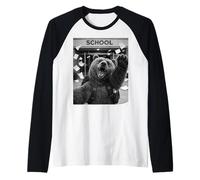Grizzly Bear Last Day of School Summer Break Funny Selfie Raglan Baseball Tee